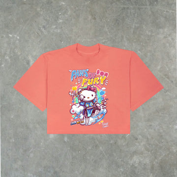 PAWS OF FURY - HELLO KITTY - "PREMIUM" CROP TEE