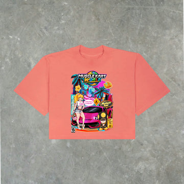 MUSCLE KART - PRINCESS PEACH - CROP TEE