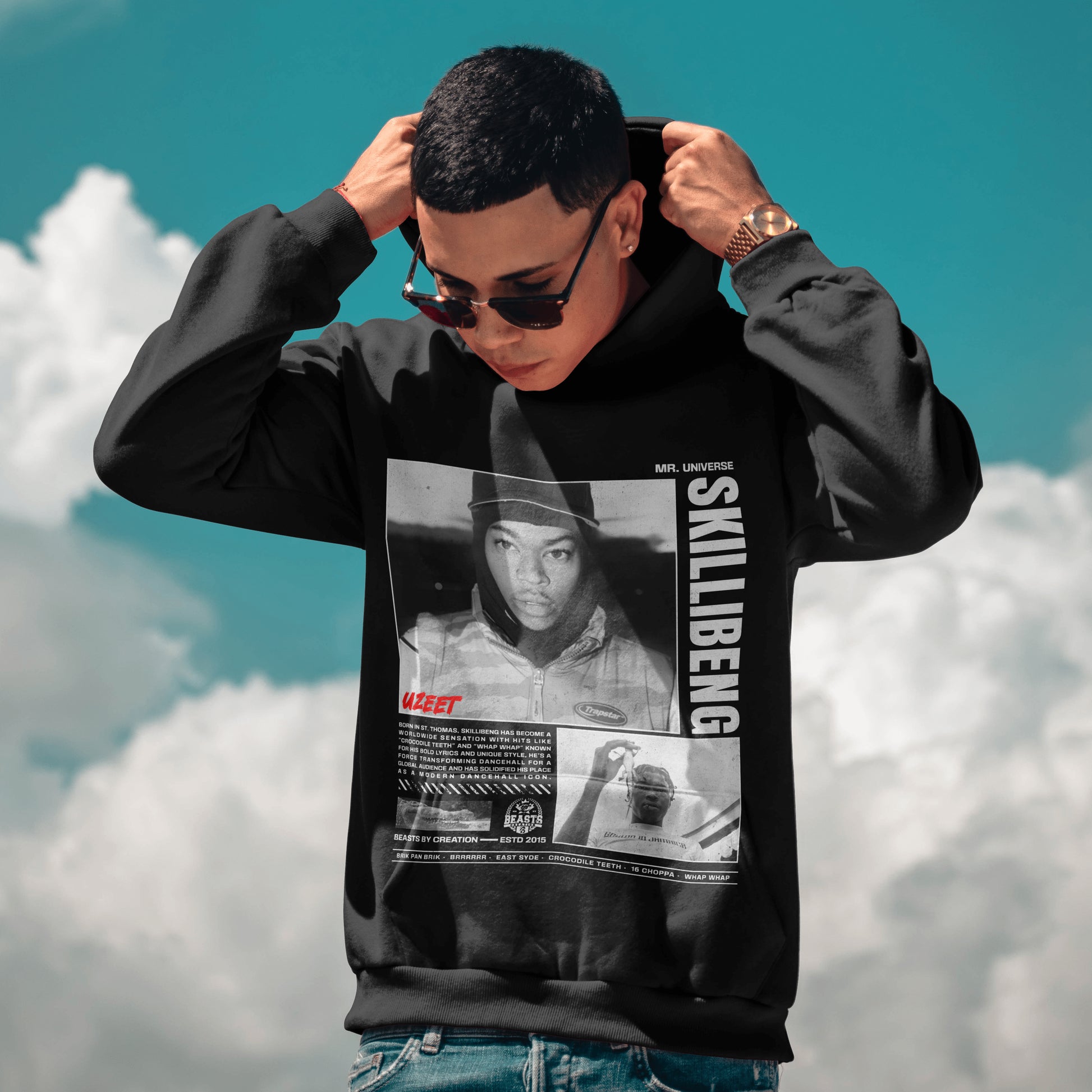 SKILLIBENG "BADEVRYDAY" PREMIUM" HOODIE IN BLACK image 3
