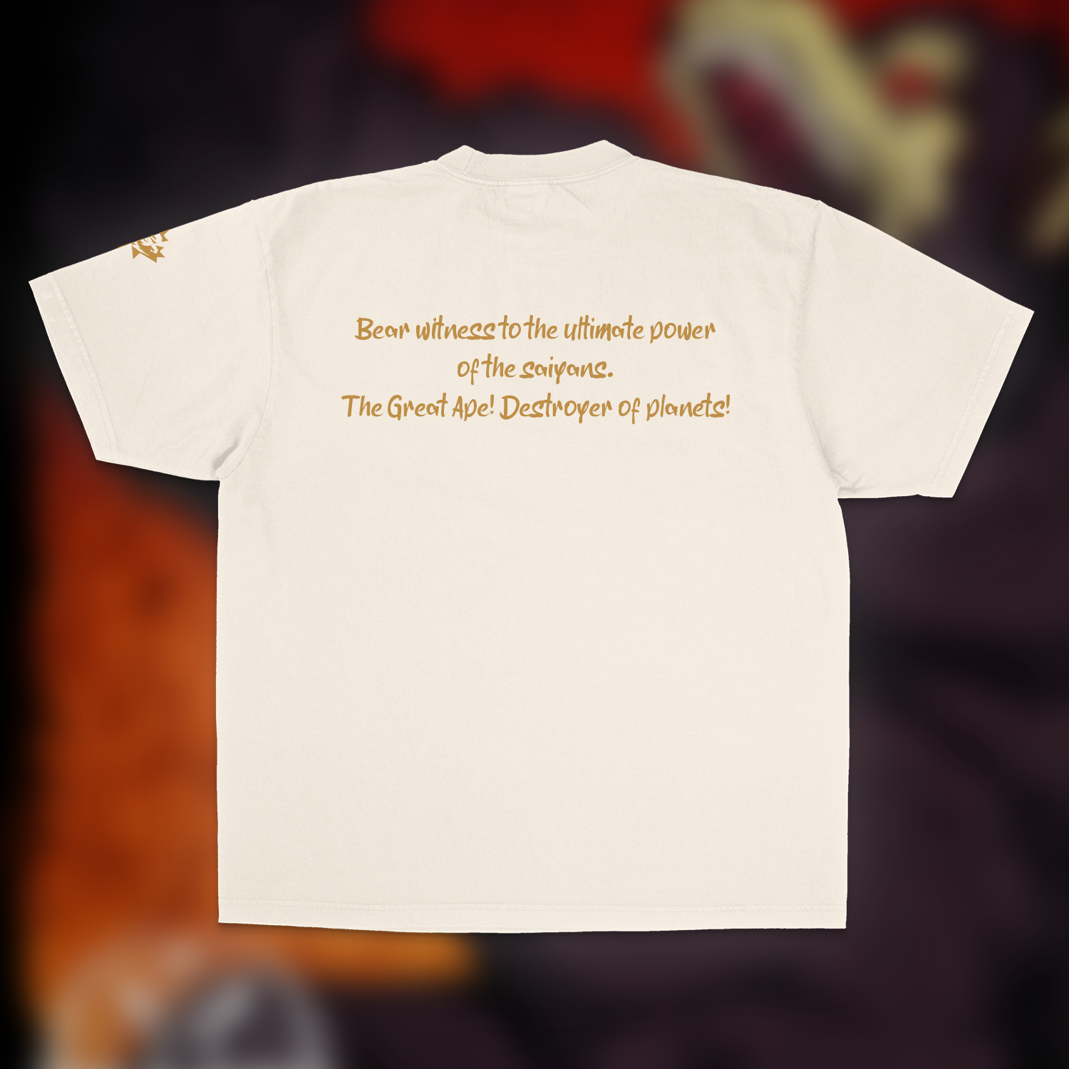 GREAT APE DRAGONBULL Z "PREMIUM" OVERSIZED UNISEX TEE IN CREAM image 1