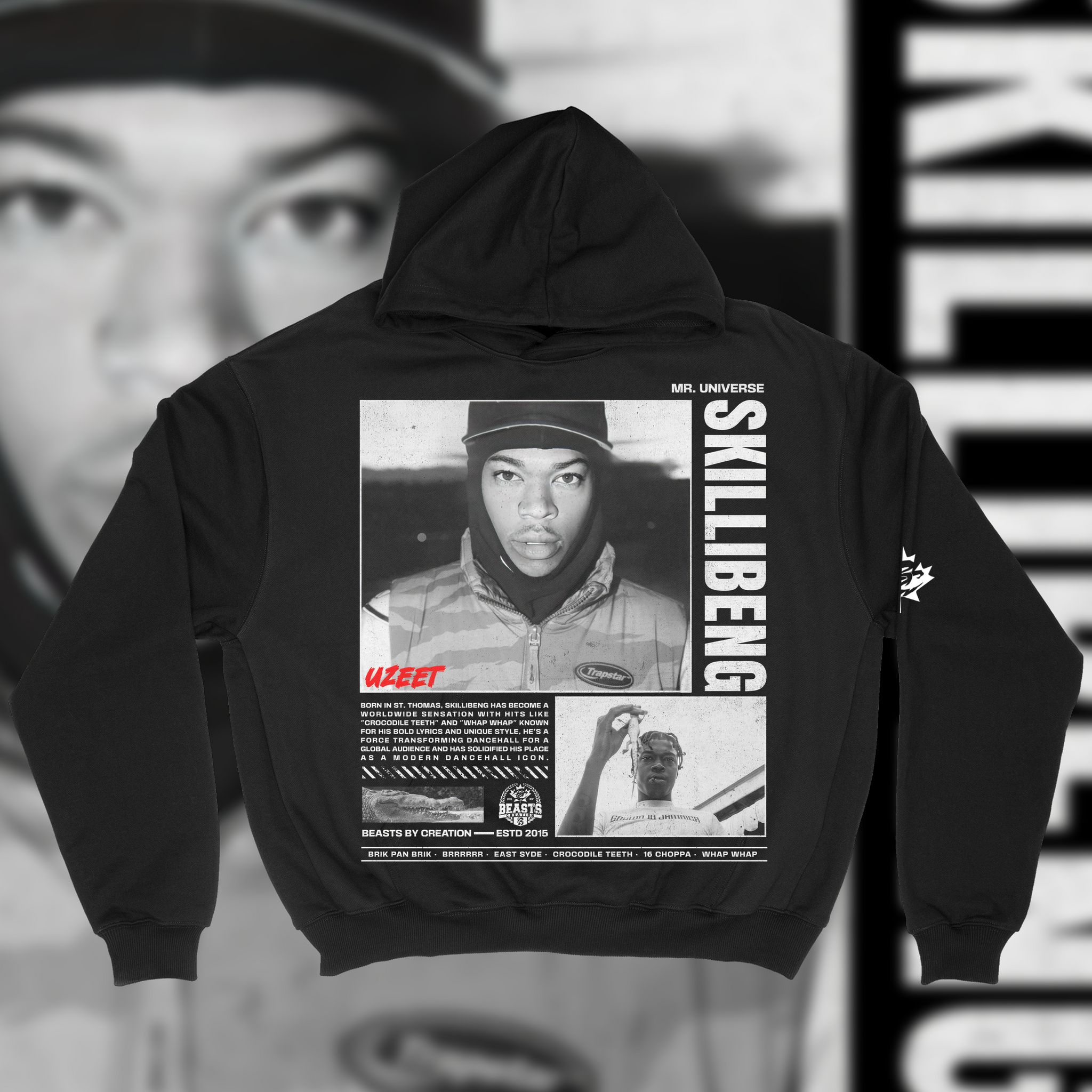 SKILLIBENG "BADEVRYDAY" PREMIUM" HOODIE IN BLACK image 0