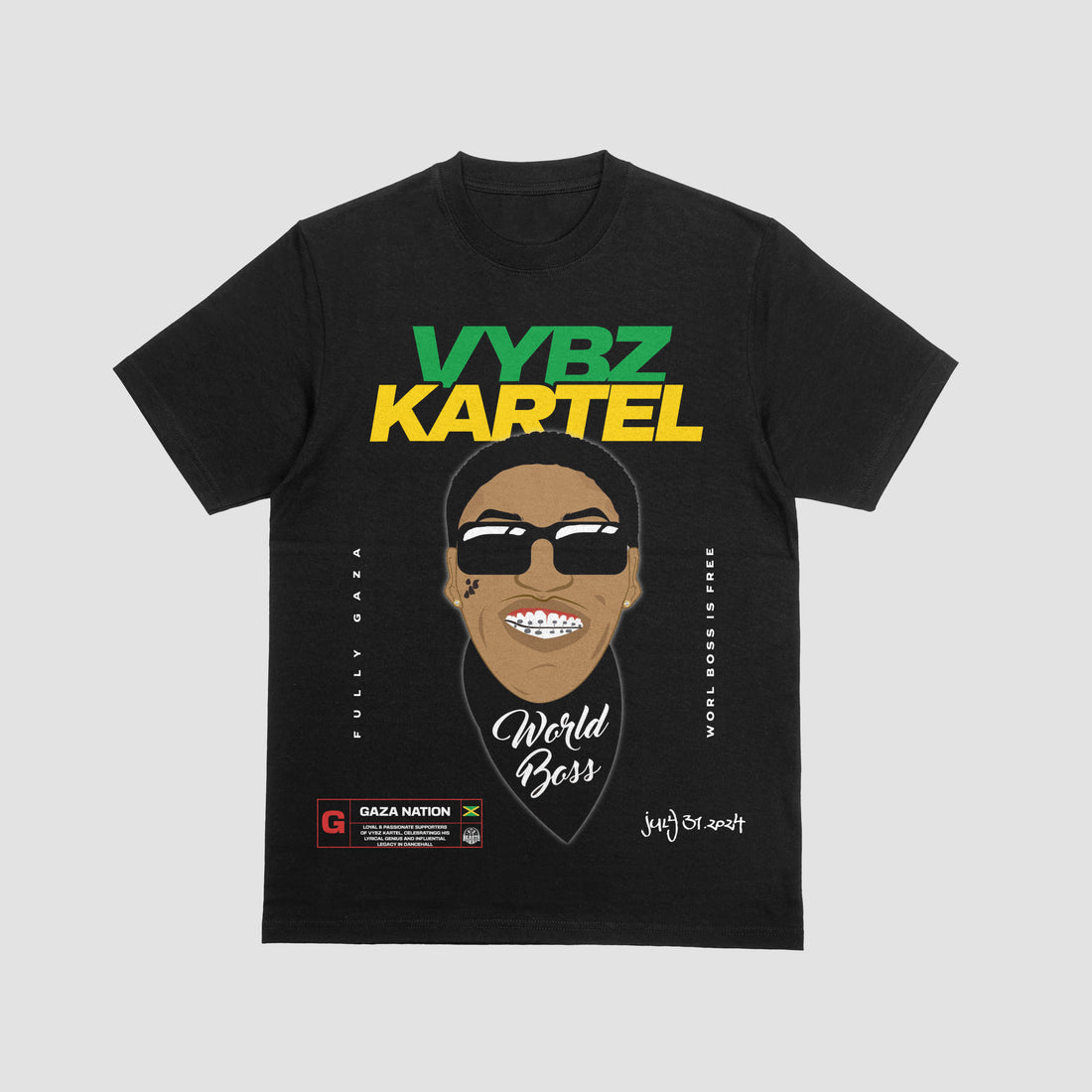 VYBZ KARTEL "KISS MI BABY" PREMIUM" UNISEX TEE IN BLACK image 0