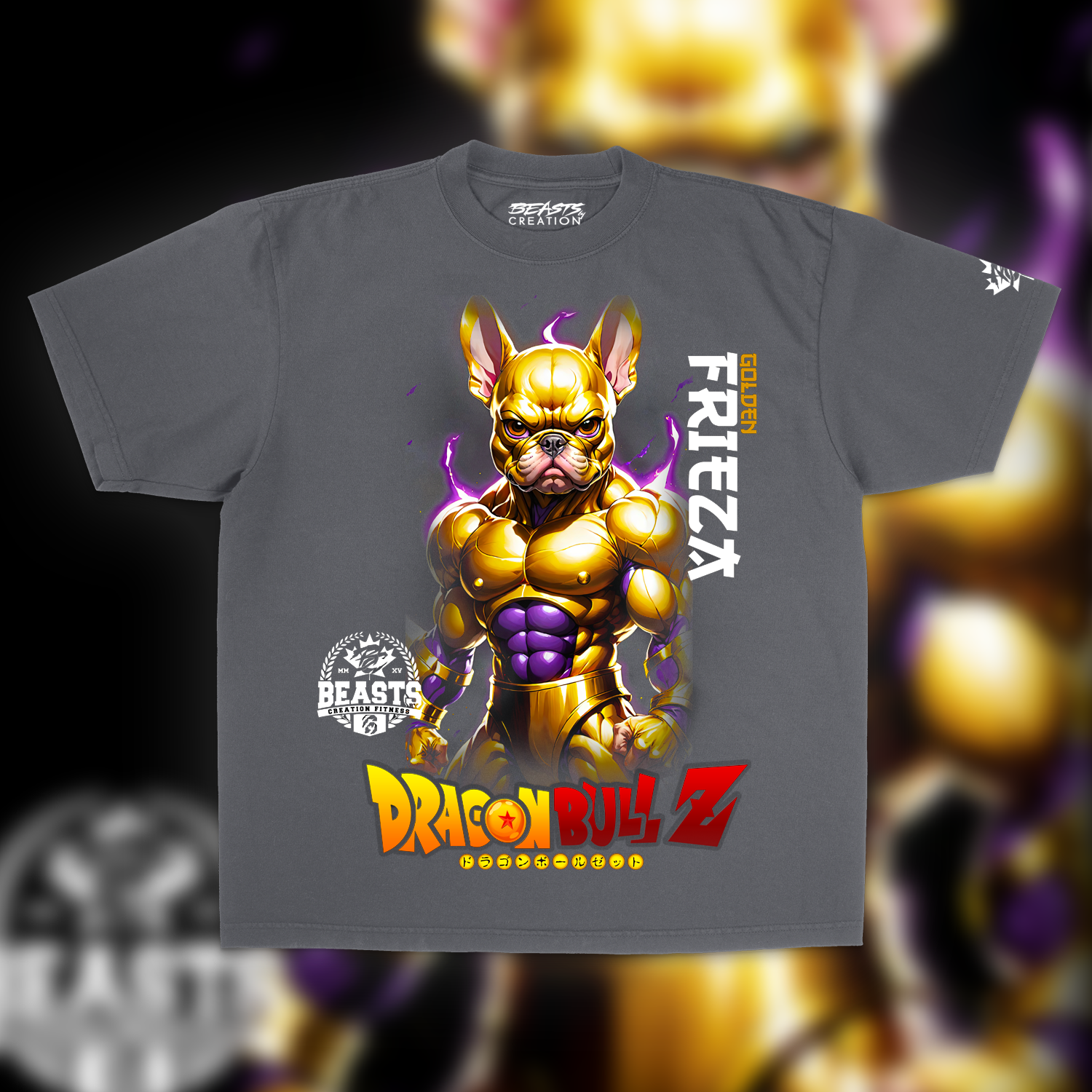 FRIEZA DRAGONBULL Z "PREMIUM" OVERSIZED UNISEX TEE IN SHADOW GREY image 0