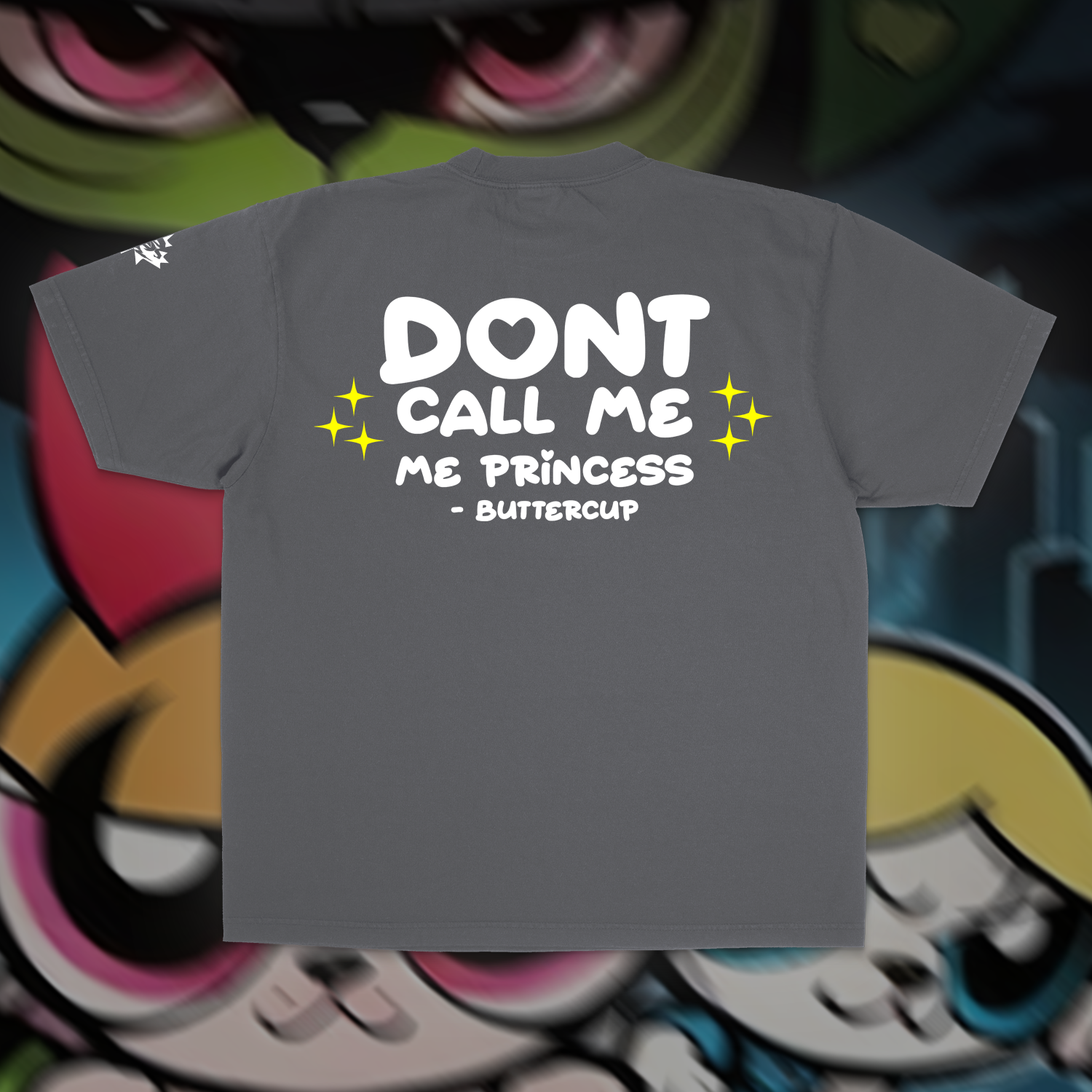 POWERPUFF GIRLS "PREMIUM" OVERSIZED UNISEX TEE IN BLACK image 2