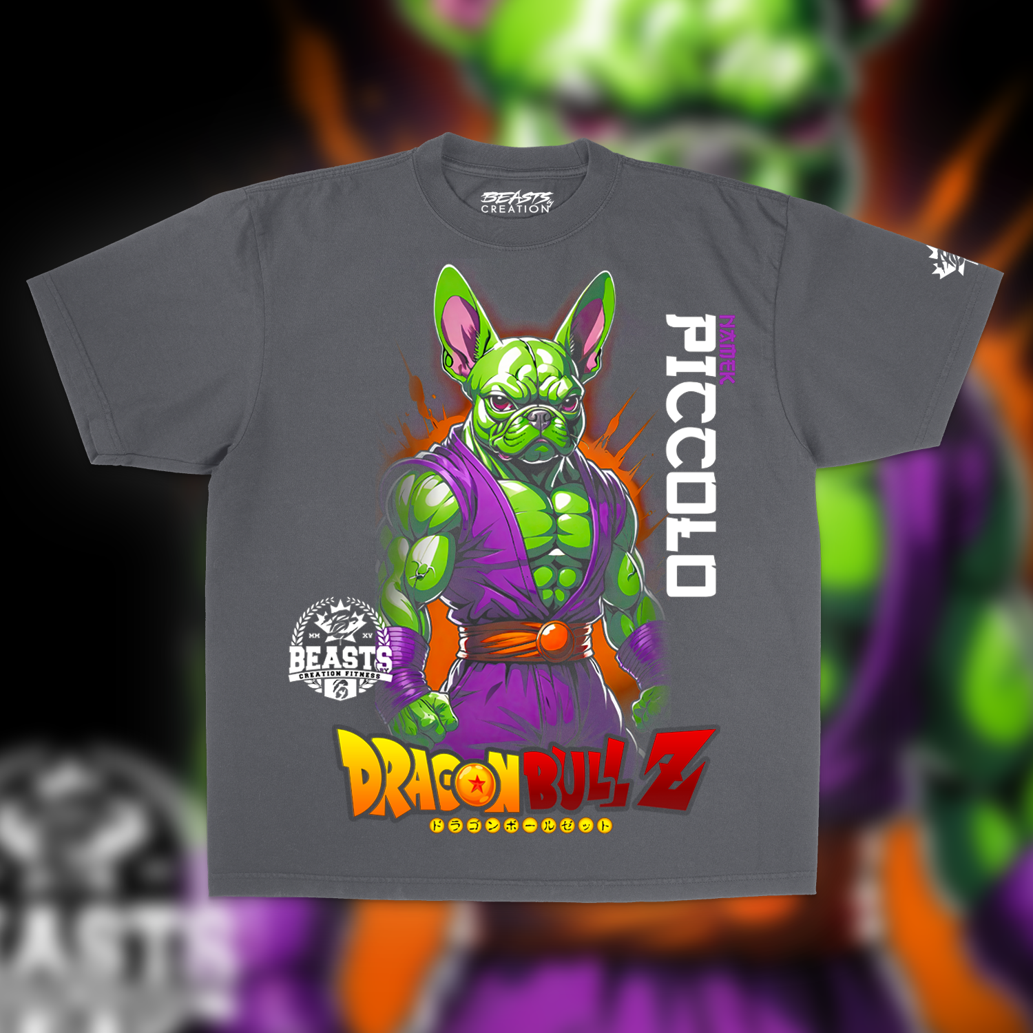 PICCOLO DRAGONBULL Z "PREMIUM" OVERSIZED UNISEX TEE IN SHADOW GREY image 0
