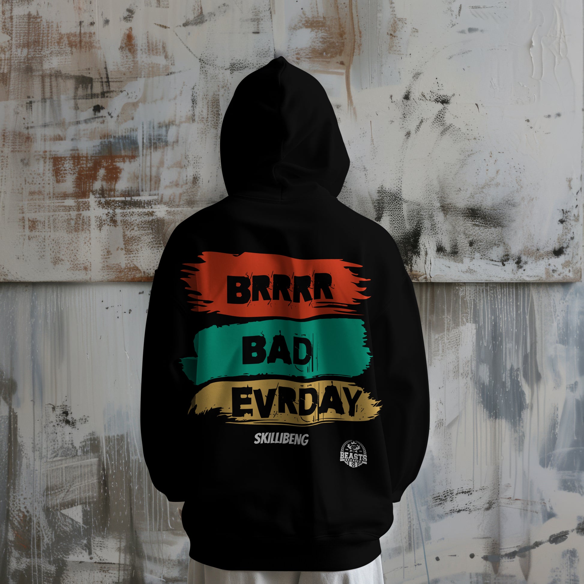 SKILLIBENG "BADEVRYDAY" PREMIUM" HOODIE IN BLACK image 2