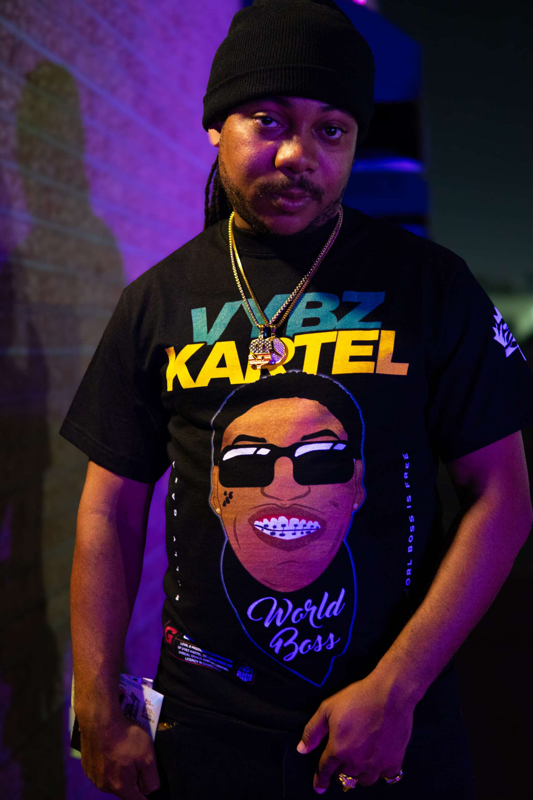 VYBZ KARTEL "KISS MI BABY" PREMIUM" UNISEX TEE IN BLACK image 0