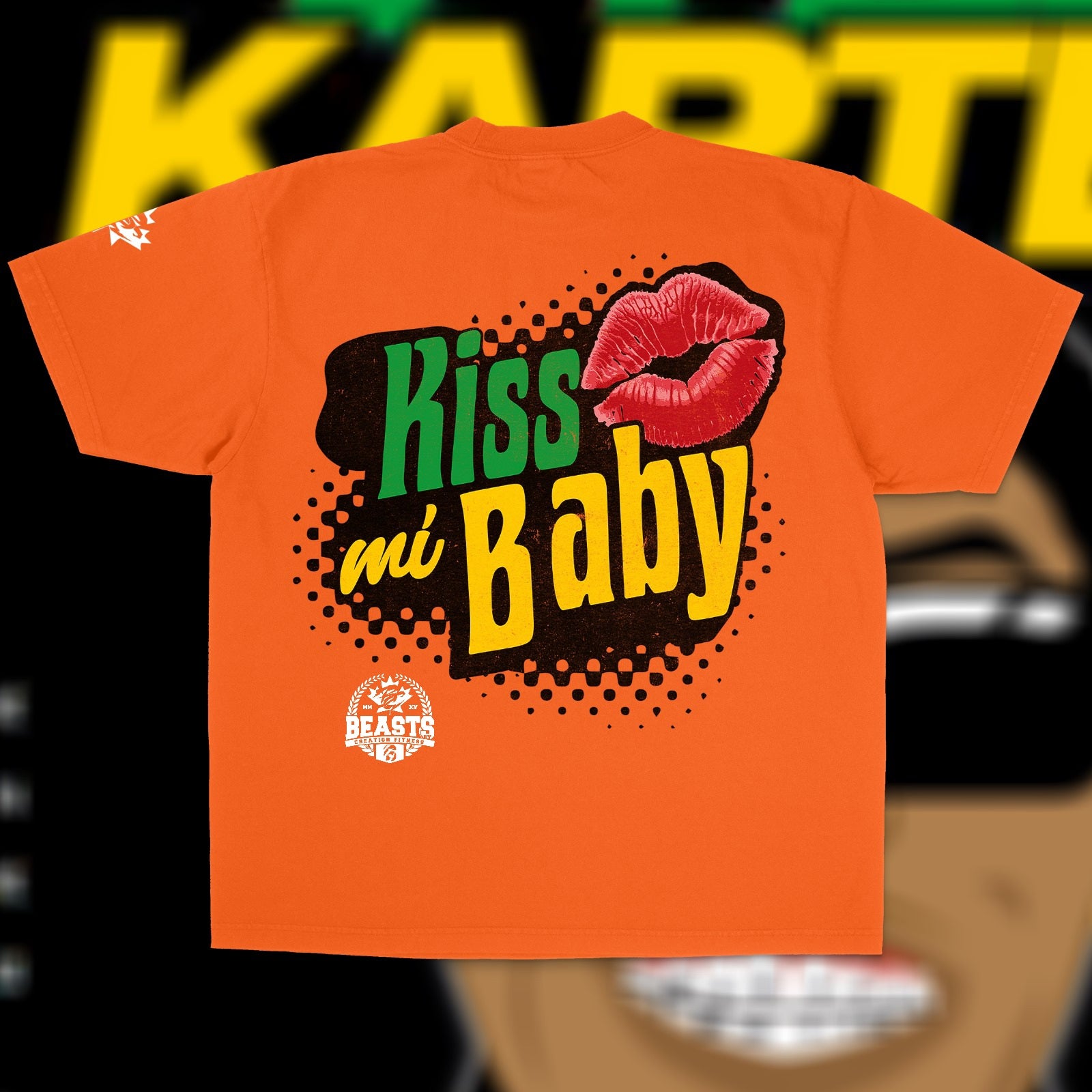VYBZ KARTEL "KISS MI BABY" PREMIUM" UNISEX TEE IN ORANGE image 1