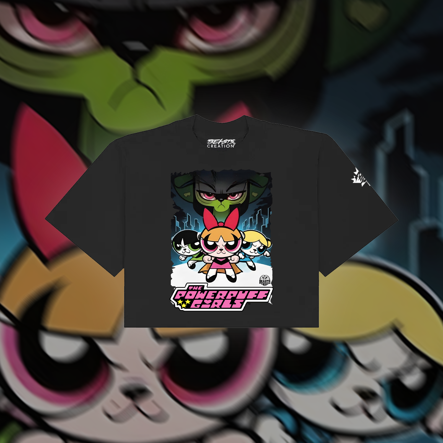 POWERPUFF GIRLS "PREMIUM" CROPTOP IN BLACK image 0