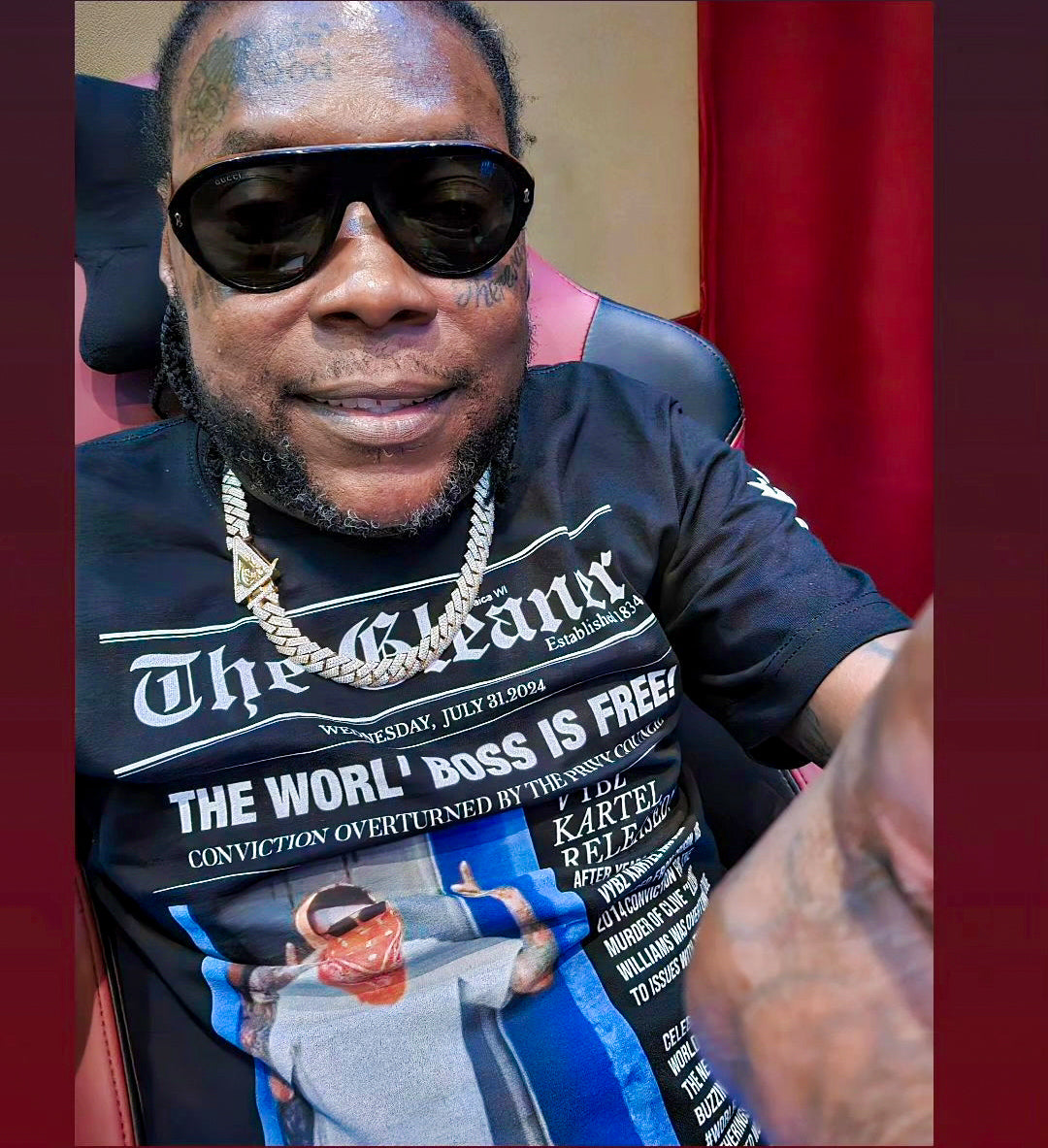 VYBZ KARTEL "GLEANER" PREMIUM" UNISEX TEE IN BLACK image 0