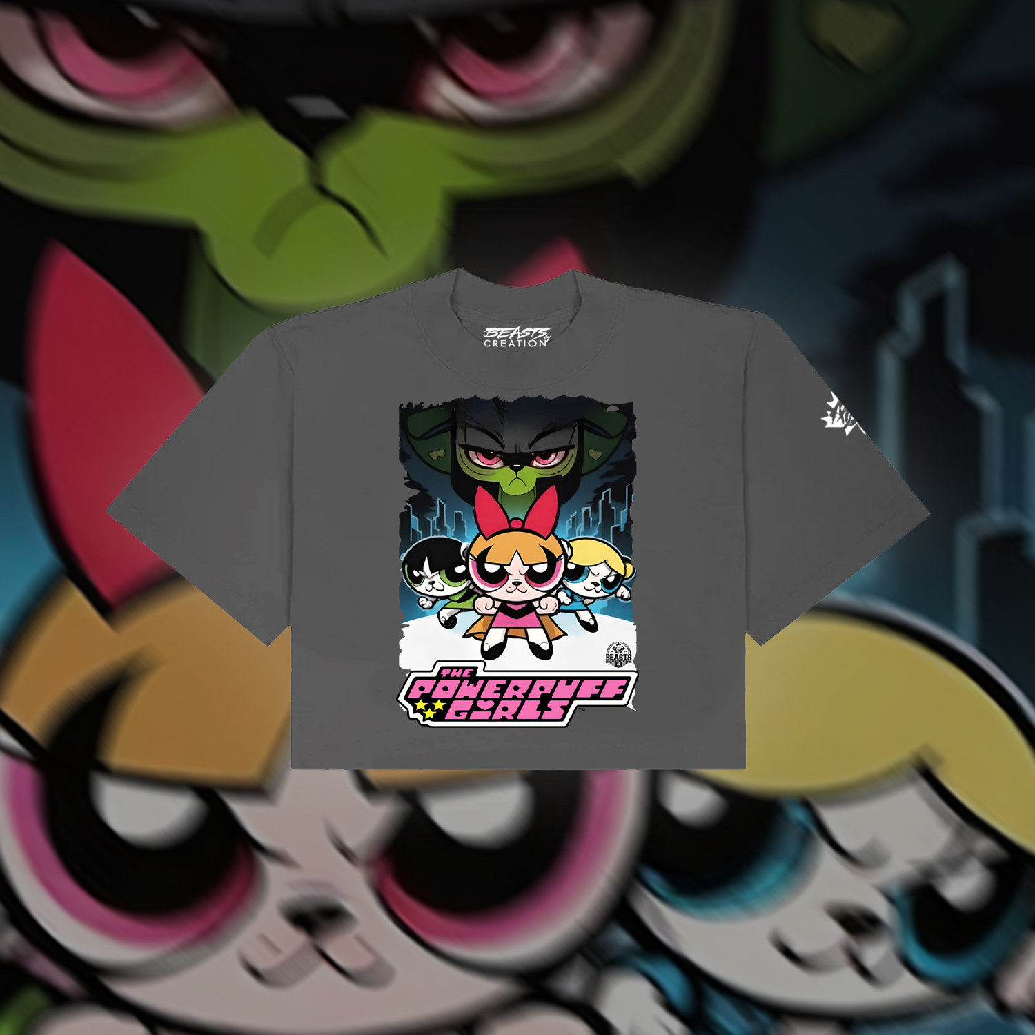 POWERPUFF GIRLS "PREMIUM" CROPTOP IN SHADOW GREY image 0