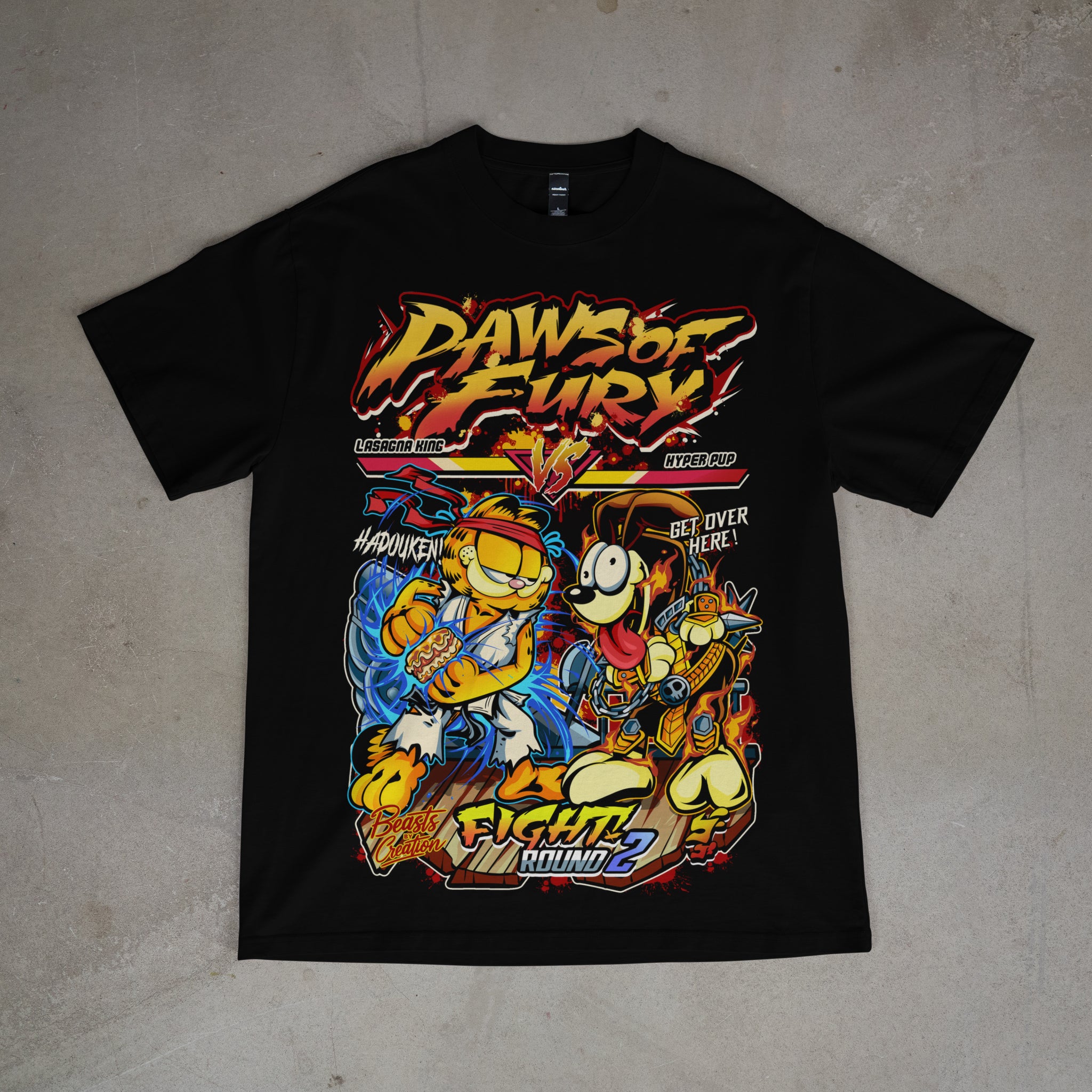 PAWS OF FURY - GARFIELD VS ODIE - "PREMIUM" UNISEX TEE