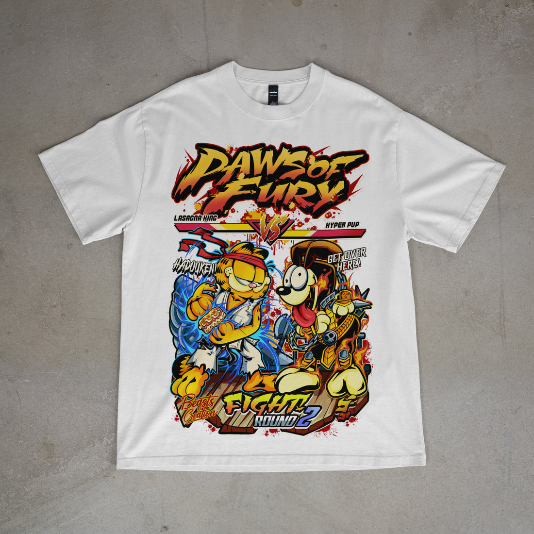 PAWS OF FURY - GARFIELD VS ODIE - "PREMIUM" UNISEX TEE