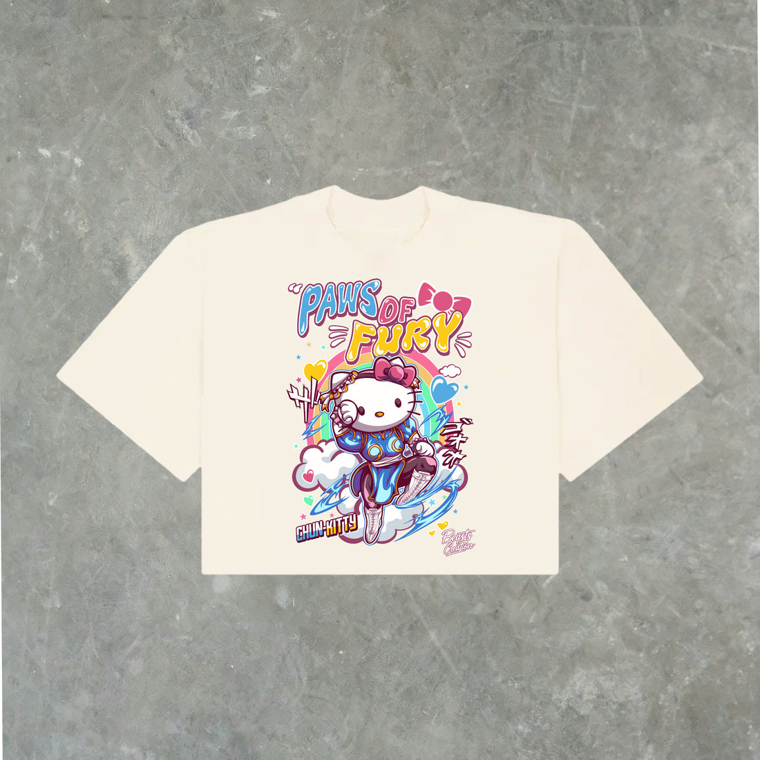 PAWS OF FURY - HELLO KITTY - "PREMIUM" CROP TEE