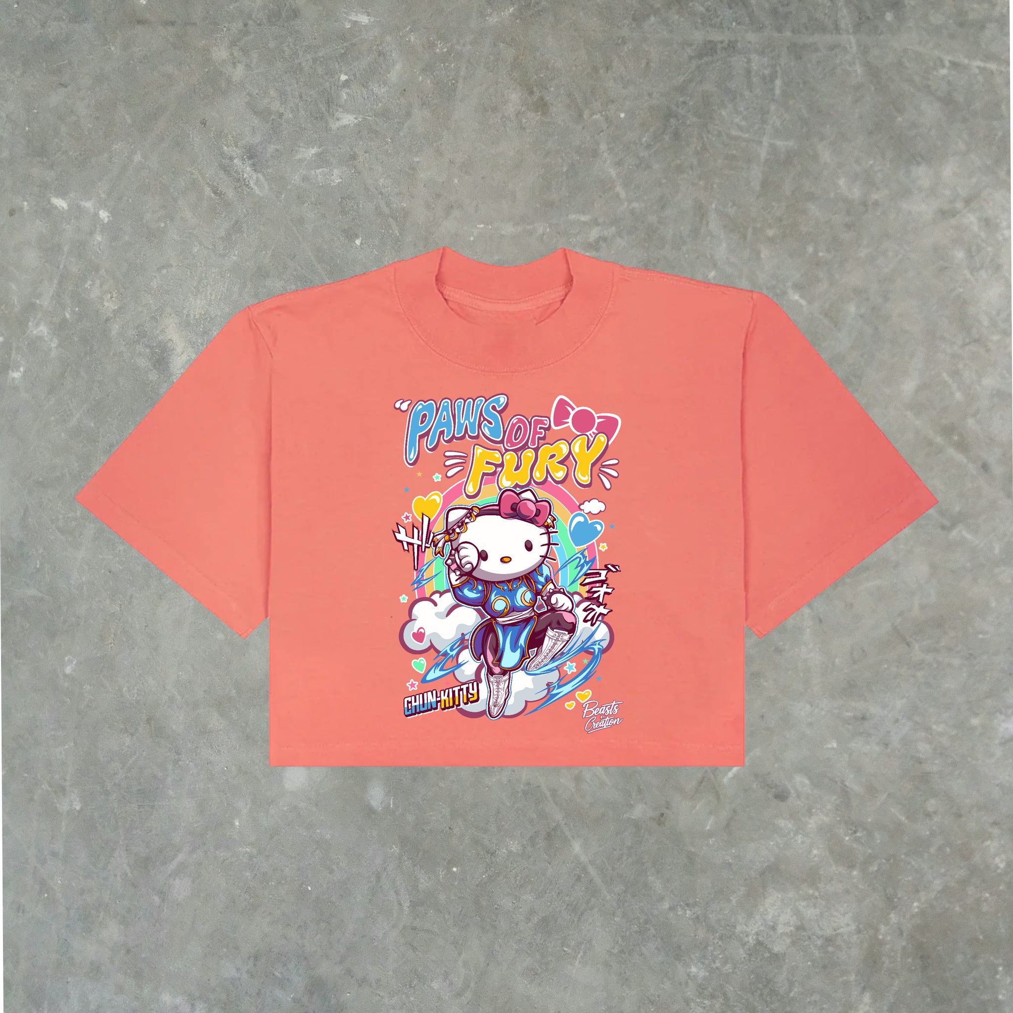 PAWS OF FURY - HELLO KITTY - "PREMIUM" CROP TEE