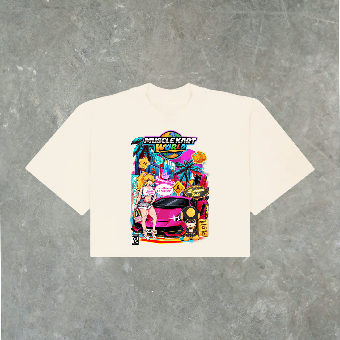 MUSCLE KART - PRINCESS PEACH - CROP TEE