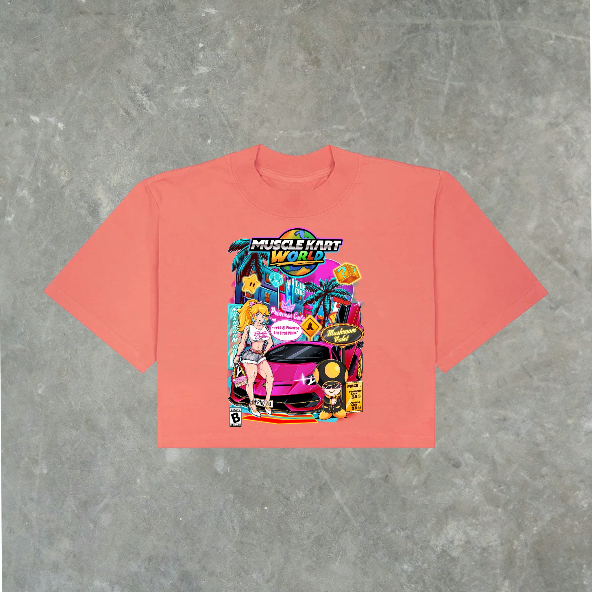 MUSCLE KART - PRINCESS PEACH - CROP TEE