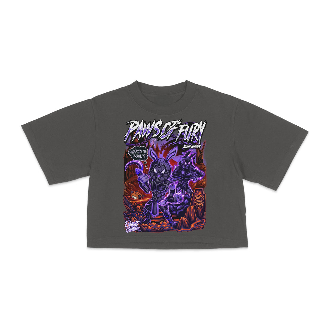 PAWS OF FURY - NOOB BUNNY - "CROP TEE"