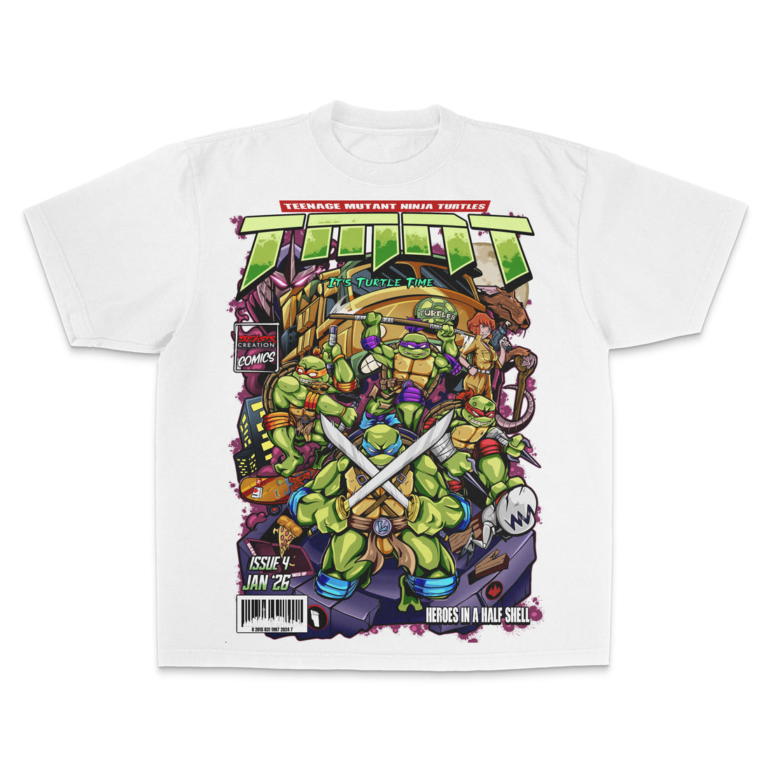 "IT'S TURTLE TIME COMIC" - TMNT - "UNISEX TEE"