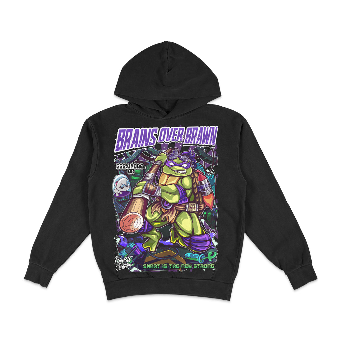 "BRAINS OVER BRAWN" - DONATELLO - HOODIE