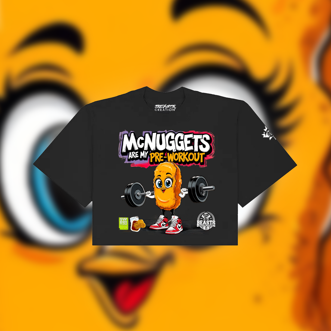MS. MCNUGGET "PREMIUM" CROP TEE IN BLACK image 0