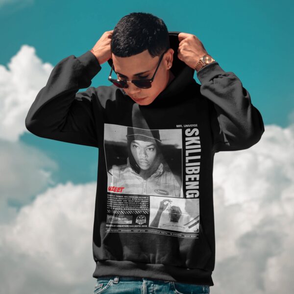 SKILLIBENG "BADEVRYDAY" PREMIUM" HOODIE IN BLACK image 3