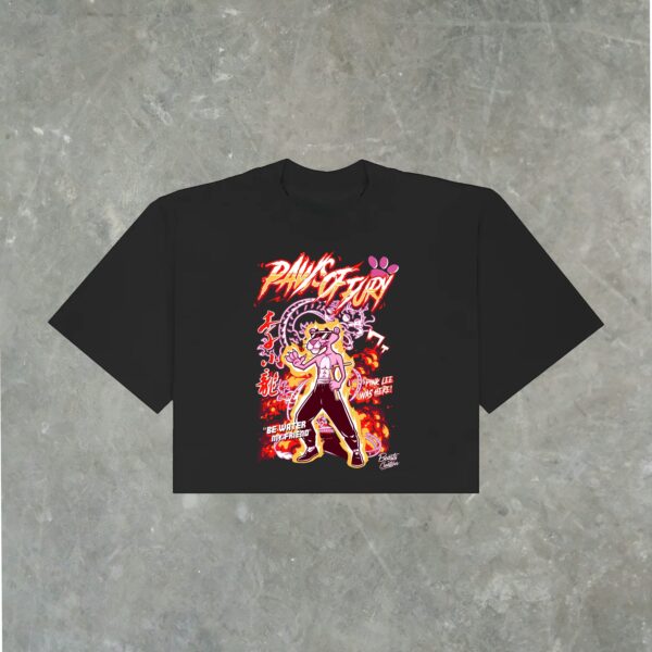 "PINK LEE" (PAWS OF FURY) - CROP TEE