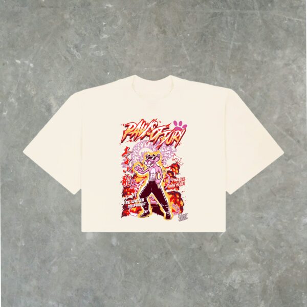 "PINK LEE" (PAWS OF FURY) - CROP TEE