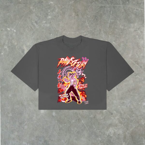 "PINK LEE" (PAWS OF FURY) - CROP TEE
